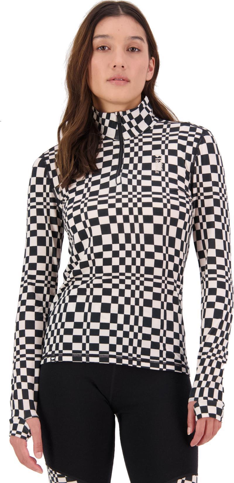 Cascade Merino Flex 1/4 Zip - AOP - Womens - checkers 1