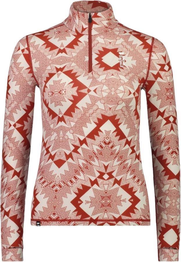 Cascade Merino Flex 1/4 Zip - AOP - Womens - retro red nordtek 1
