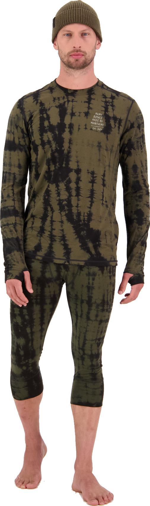Cascade Merino Flex 200 LS - AOP - Mens - Olive Tie Dye 4