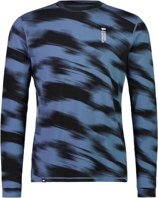 Cascade Merino Flex LS - AOP - Mens - blue motion 1