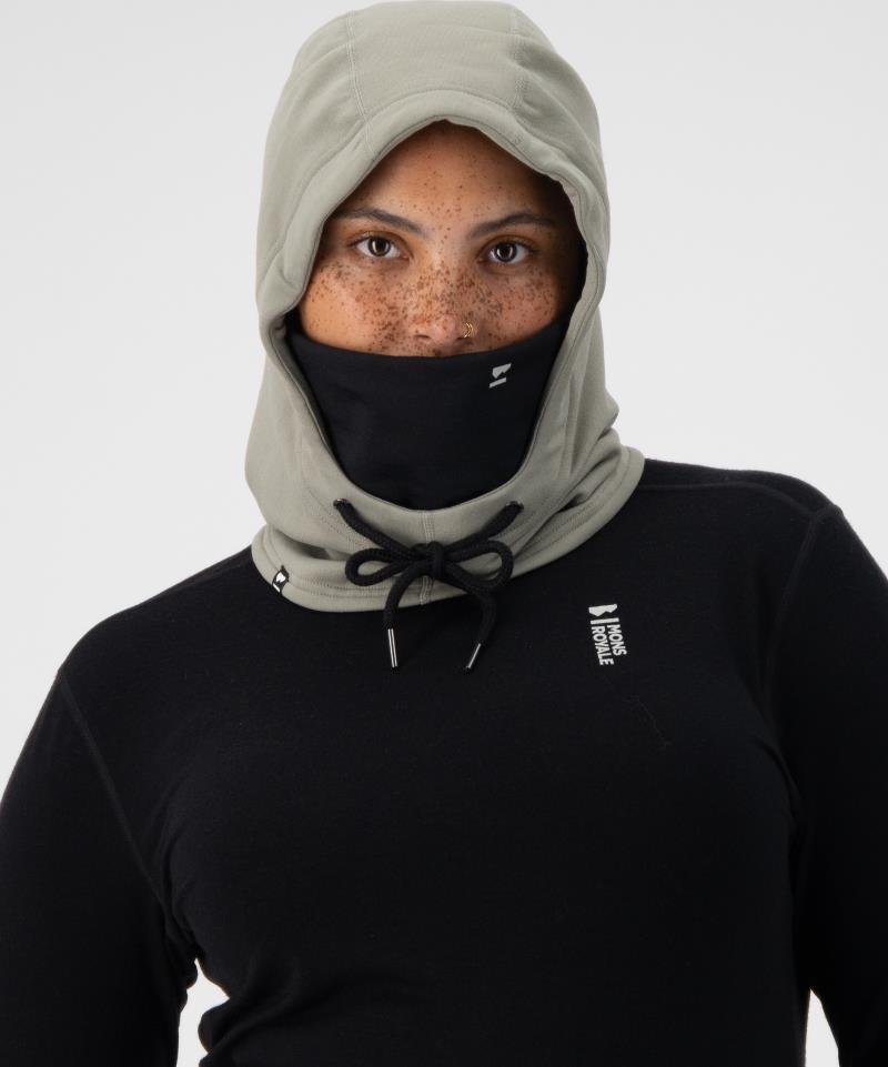 Decade Merino Fleece Hood - Dried Sage 4