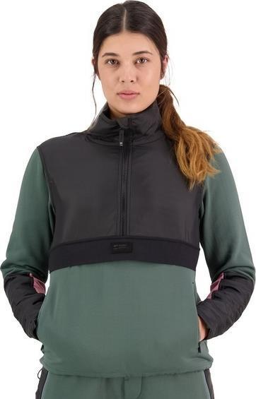Decade Merino Fleece Pullover - Womens - burnt sage / black 1