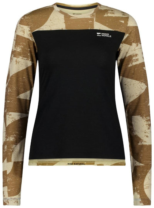 Diversion Merino Bike Jersey LS - Printed - Womens - mr grunge / black 1