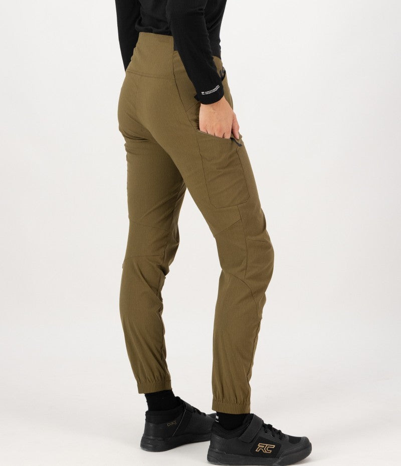 Diversion Merino Trail Pants - Womens - dark olive 1