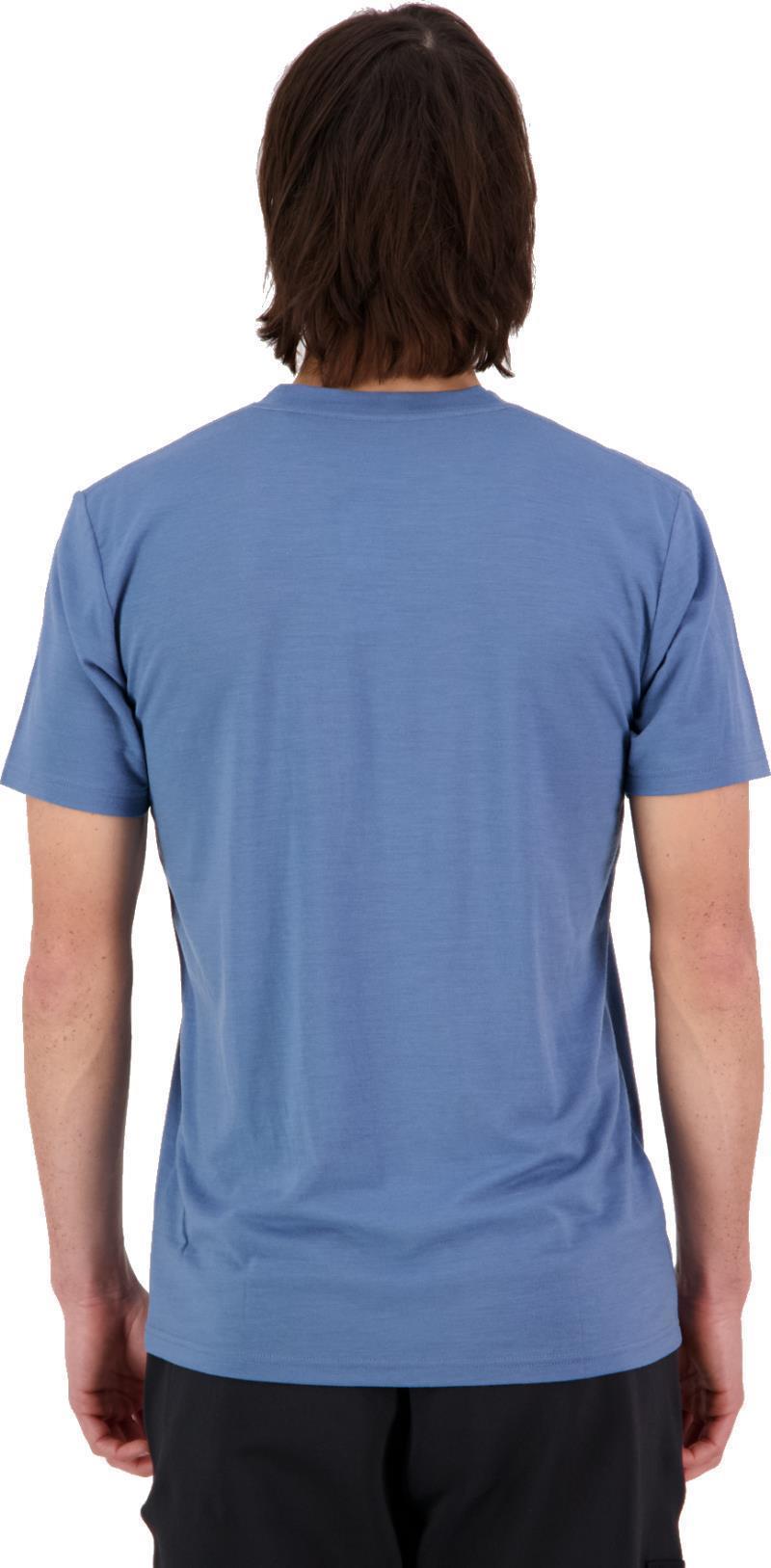 Icon Merino Air-Con SS - Brand Lock Up - Mens - Blue Slate 3