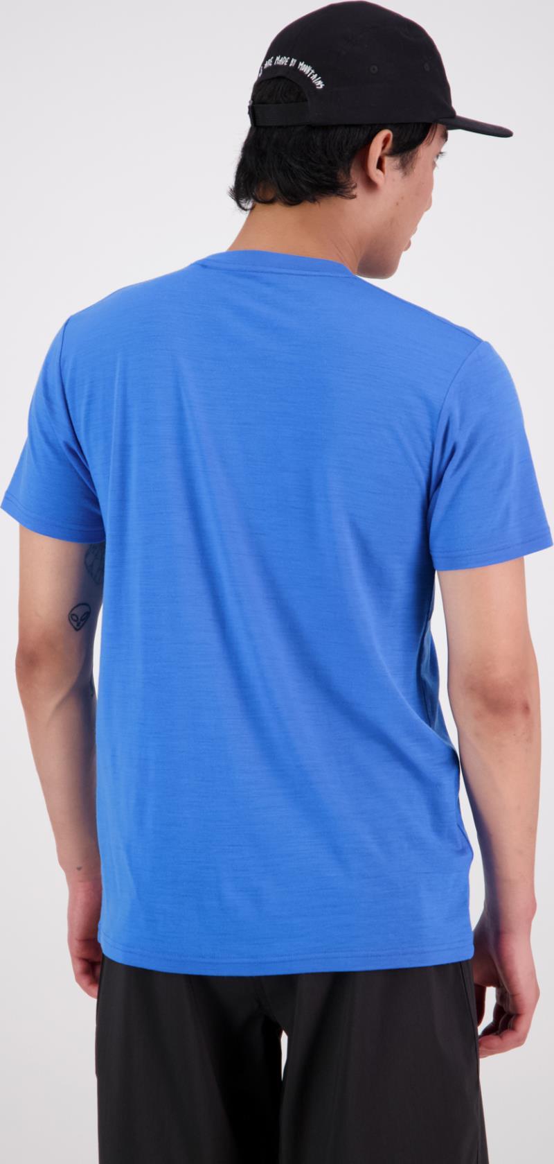 Icon Merino Air-Con SS - Brand Lock Up - Mens - Pop Blue 3