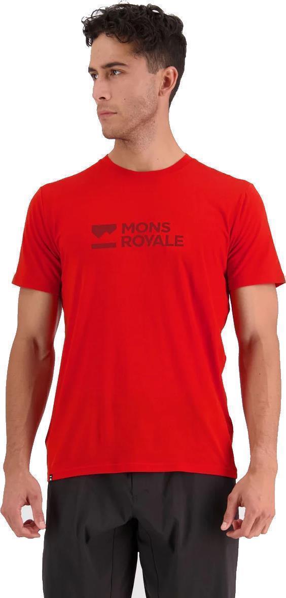 Icon Merino Air-Con SS - Brand Lock Up - Mens - Retro Red 2