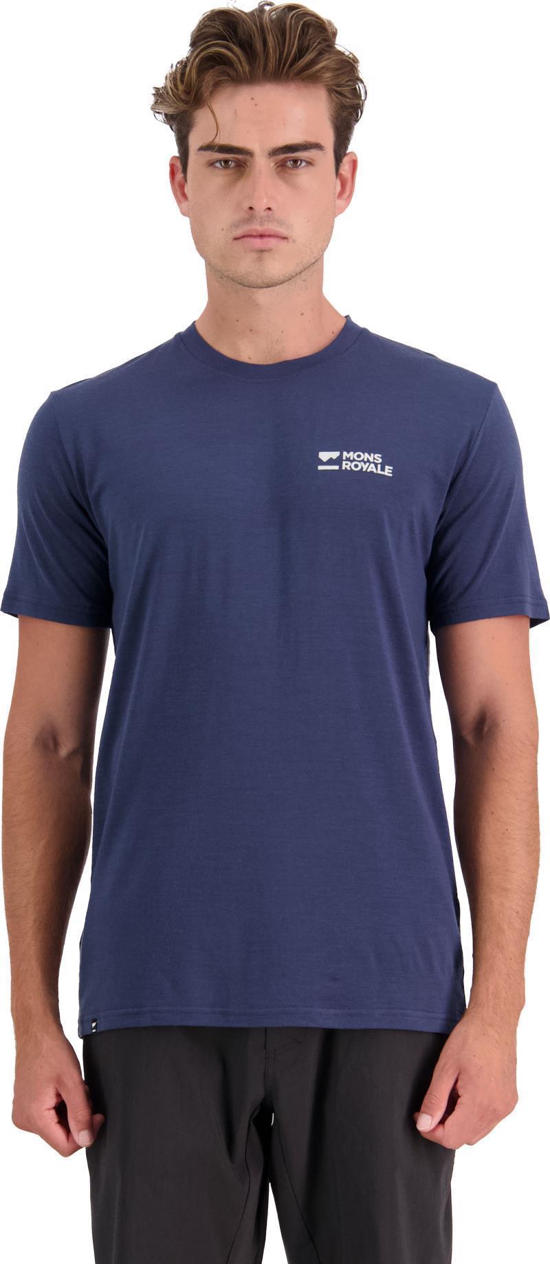 Icon Merino Air-Con SS - Mons Chest Logo - Mens - Midnight 2