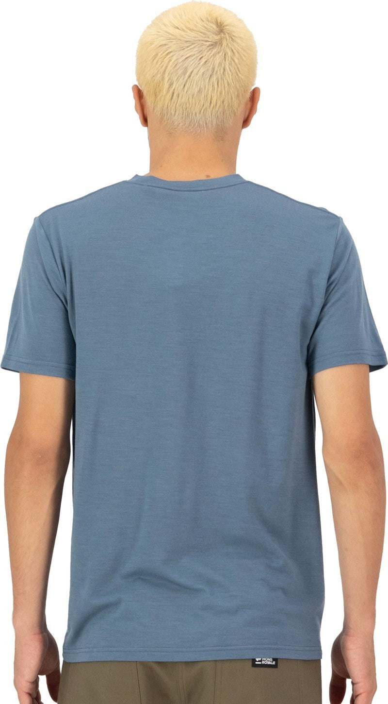 Icon Merino Classic SS T-Shirt - Brand Lock Up - Mens - goblin blue 1