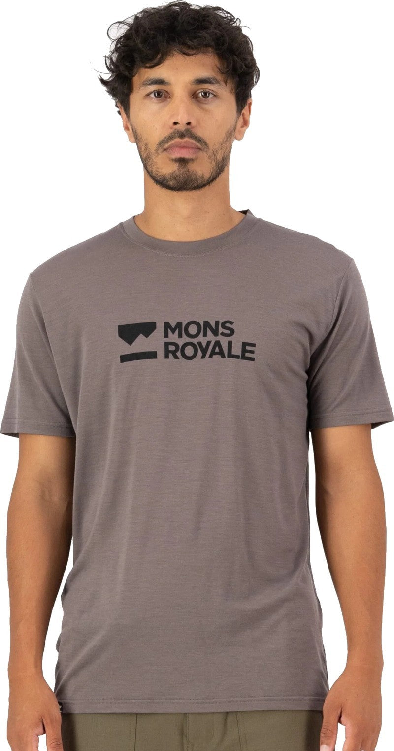 Icon Merino Classic SS T-Shirt - Brand Lock Up - Mens - iron 1