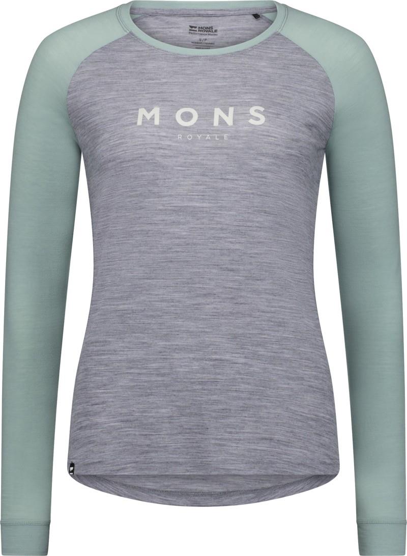 Icon Merino Raglan LS - Womens - grey heather / dew 1