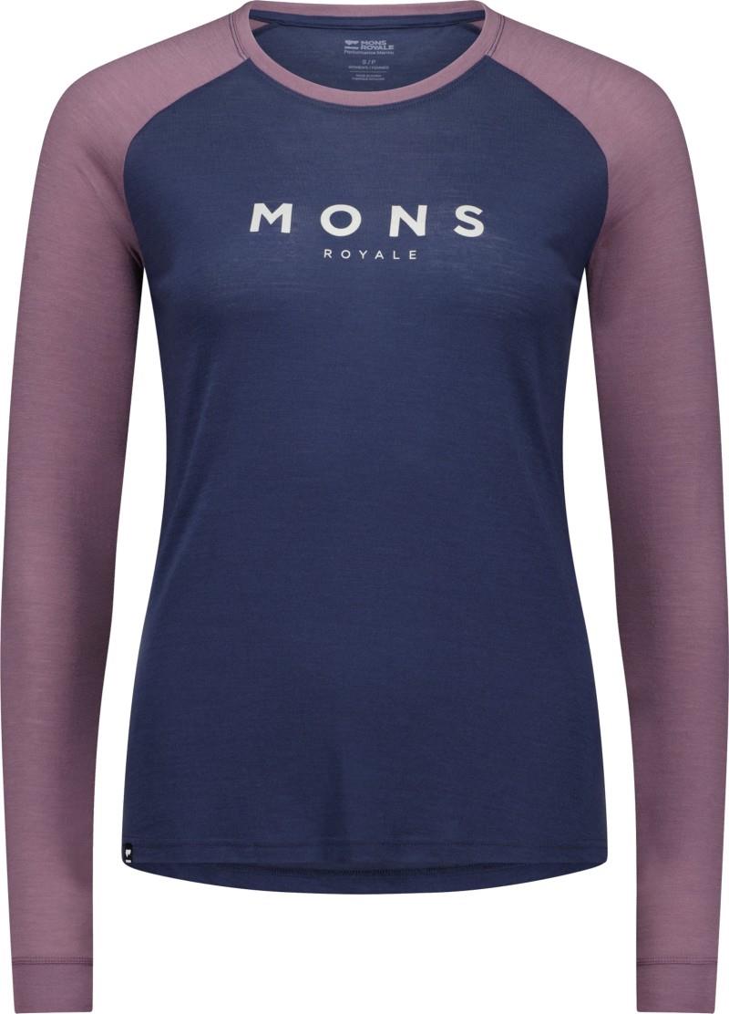 Icon Merino Raglan LS - Womens - midnight / mauve 1