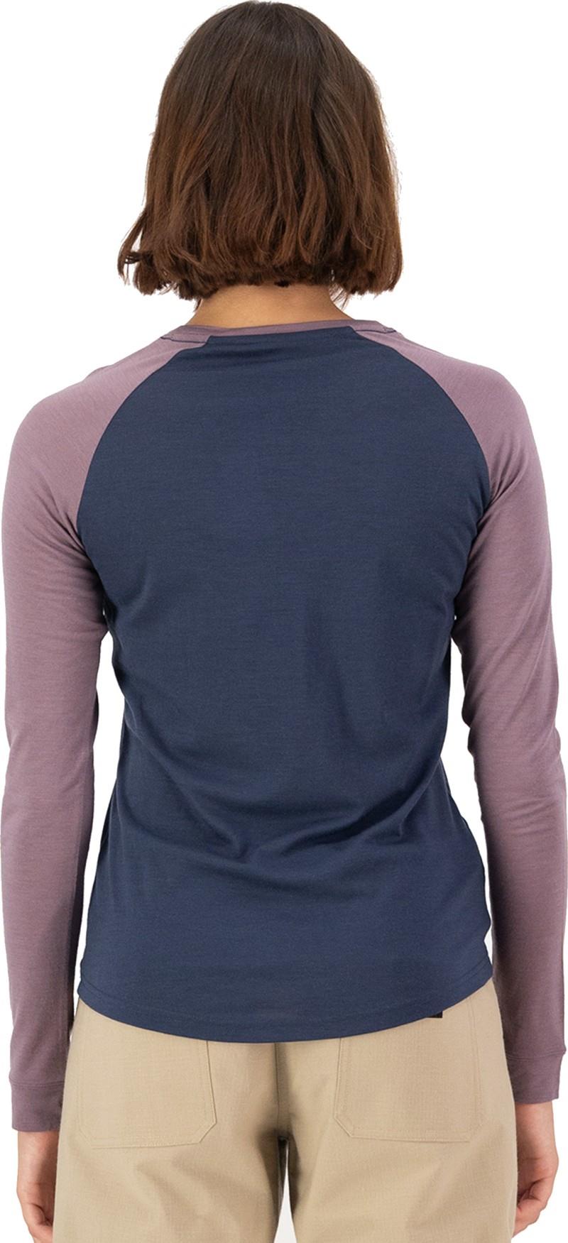 Icon Merino Raglan LS - Womens - midnight / mauve 1