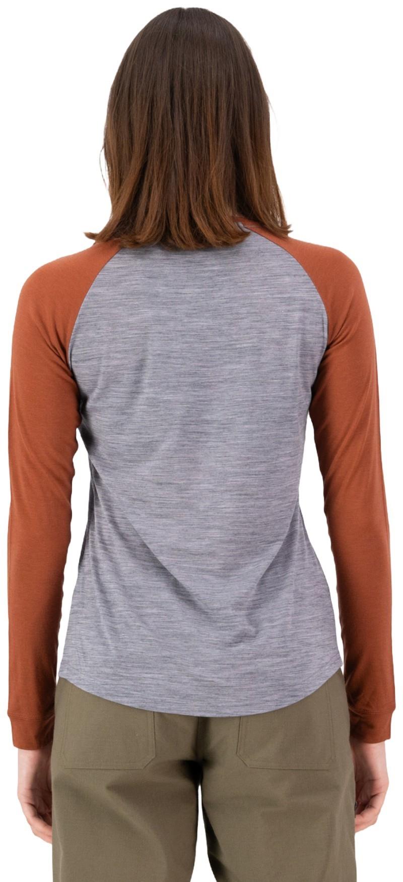 Icon Merino Raglan LS - Womens - sienna / grey heather 1