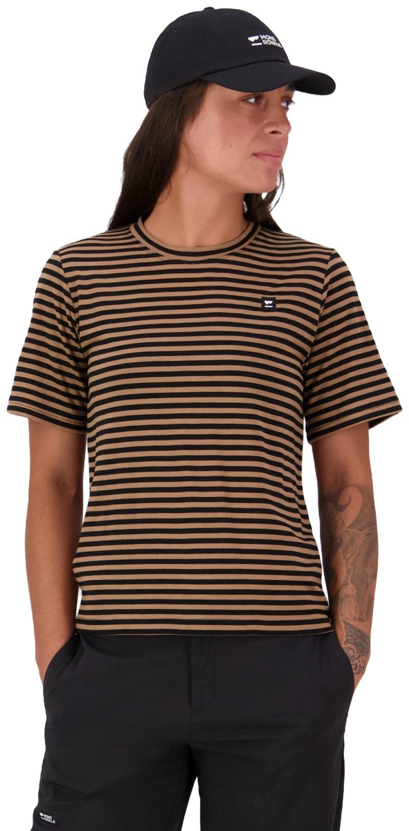 Icon Merino SS T-Shirt - Stripe - Womens - mr stripe toffee 1