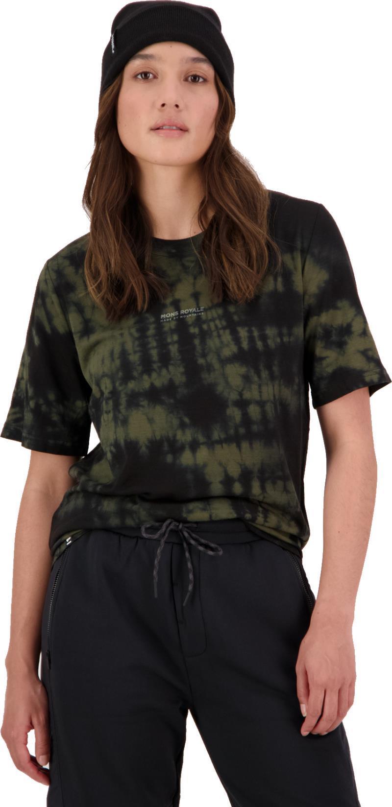 Icon Relaxed SS - Dyed - Womens - olive tie dye 1