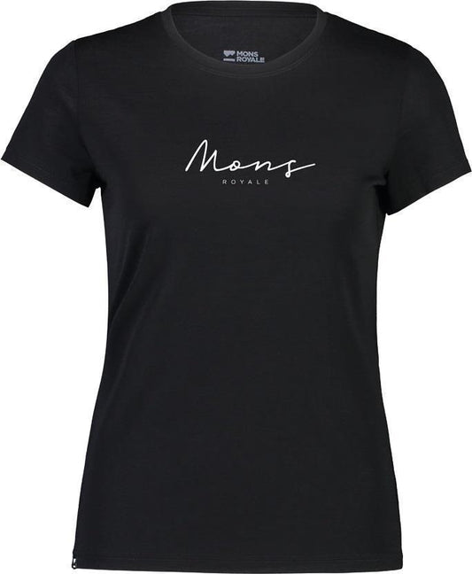 Icon Tee - Fine Script - Womens - black 1