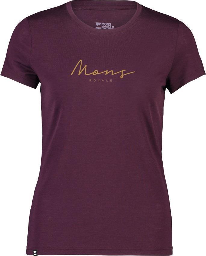 Icon Tee - Fine Script - Womens - wine 1