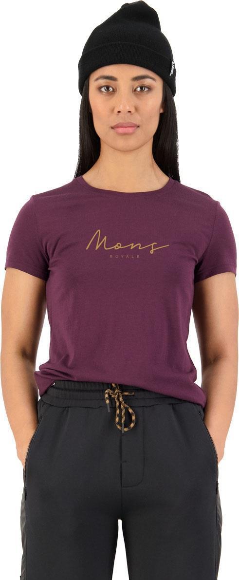 Icon Tee - Fine Script - Womens - wine 1