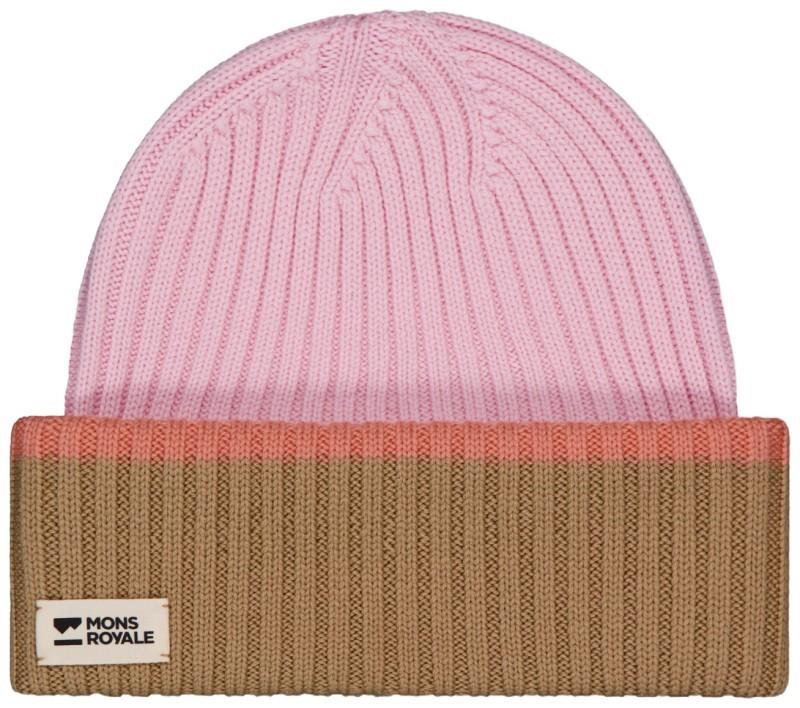Innsbruck Merino Knit Balaclava - pink / tan 1