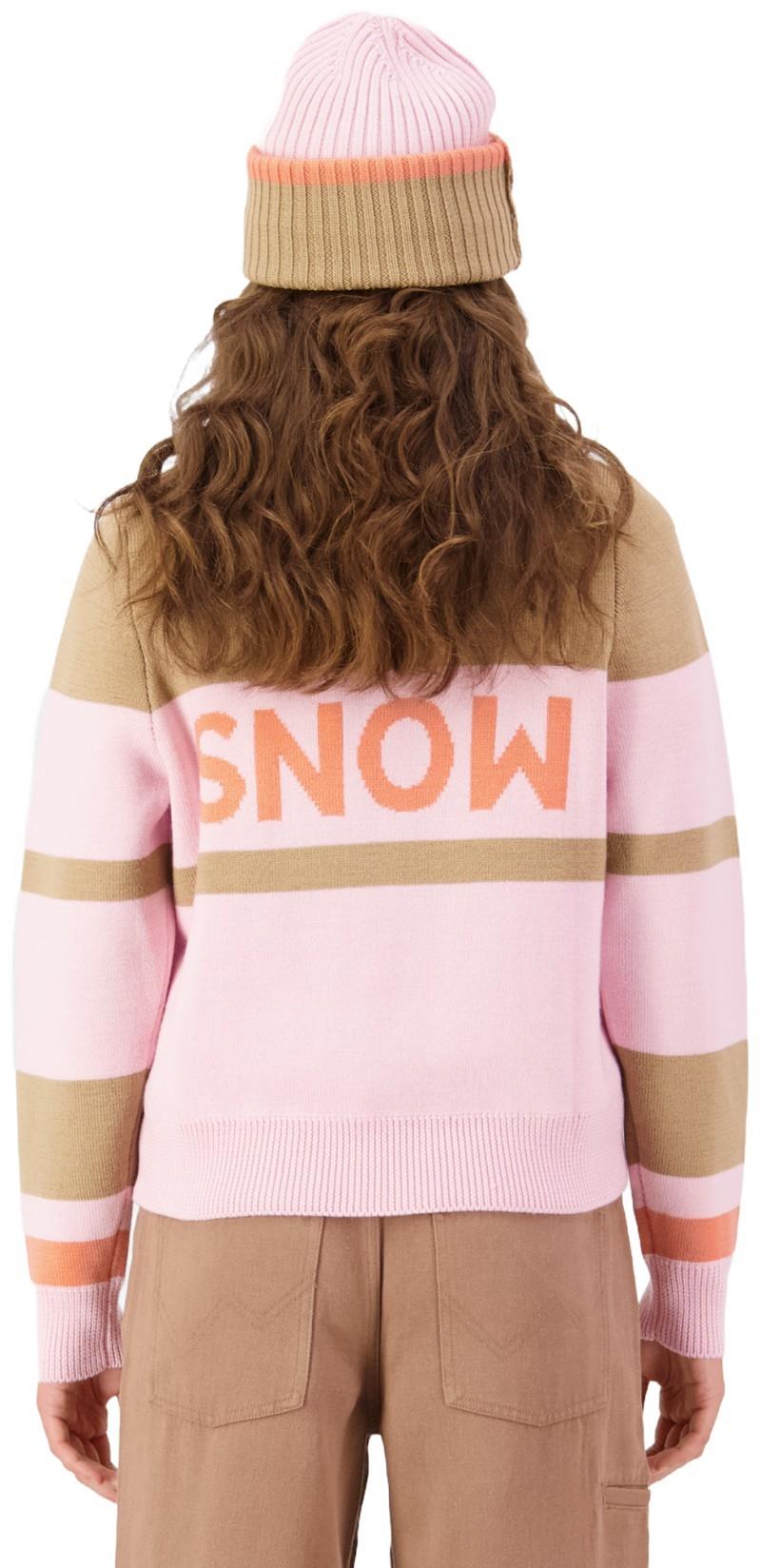 Innsbruck Merino Knit Sweater - Womens - pink / tan 1