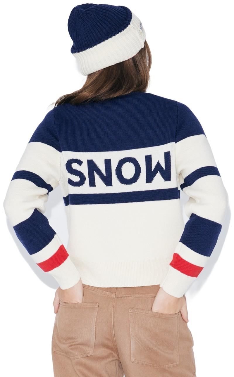 Innsbruck Merino Knit Sweater - Womens - snowflake / navy 1
