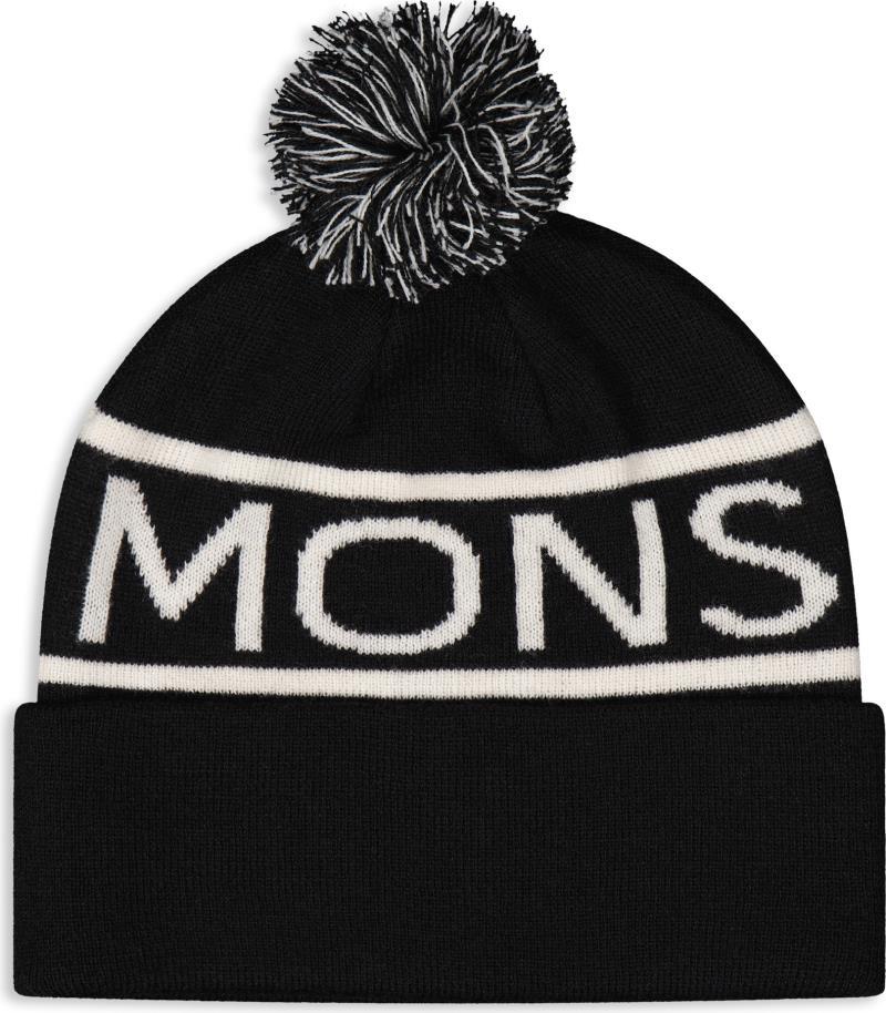 McCloud Pom Pom Merino Beanie - Black / White 1