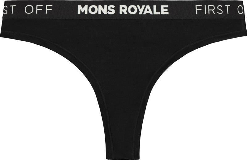 Merino Thong - Womens - Black 1