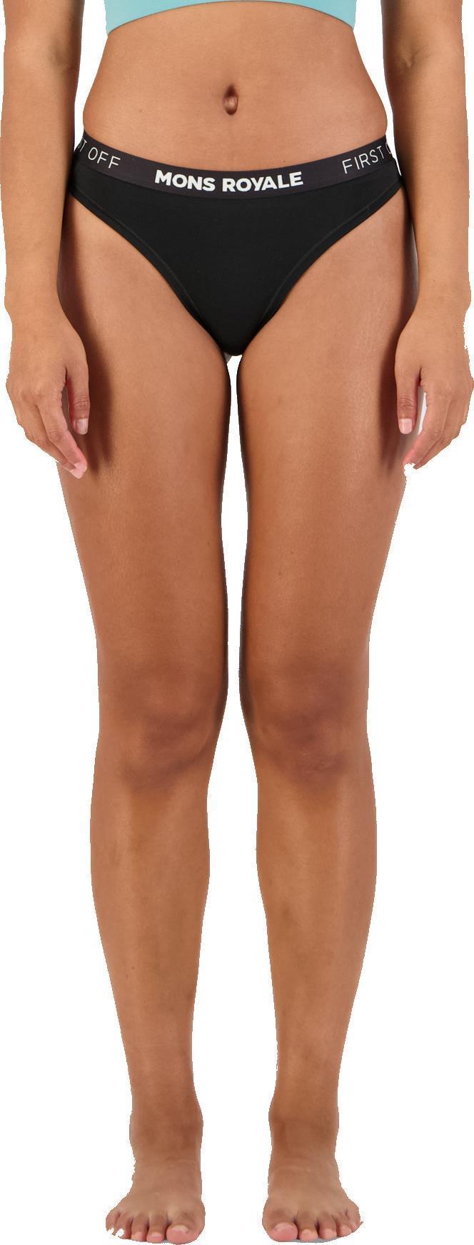 Merino Thong - Womens - Black 2