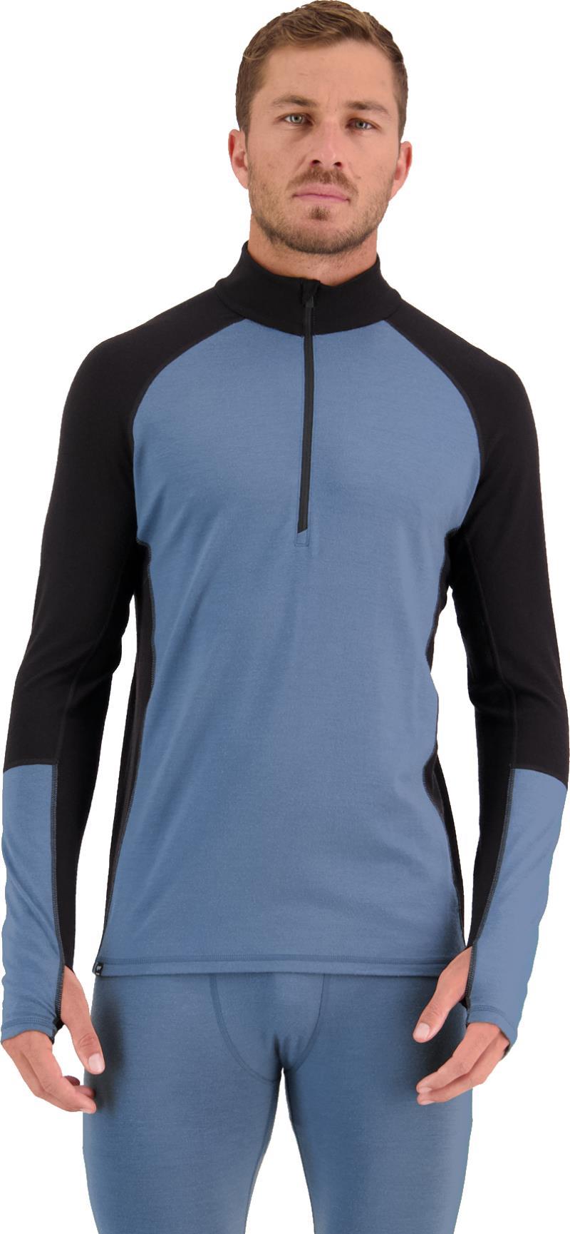 Olympus Merino Half Zip - Mens - Blue Slate / Black 2