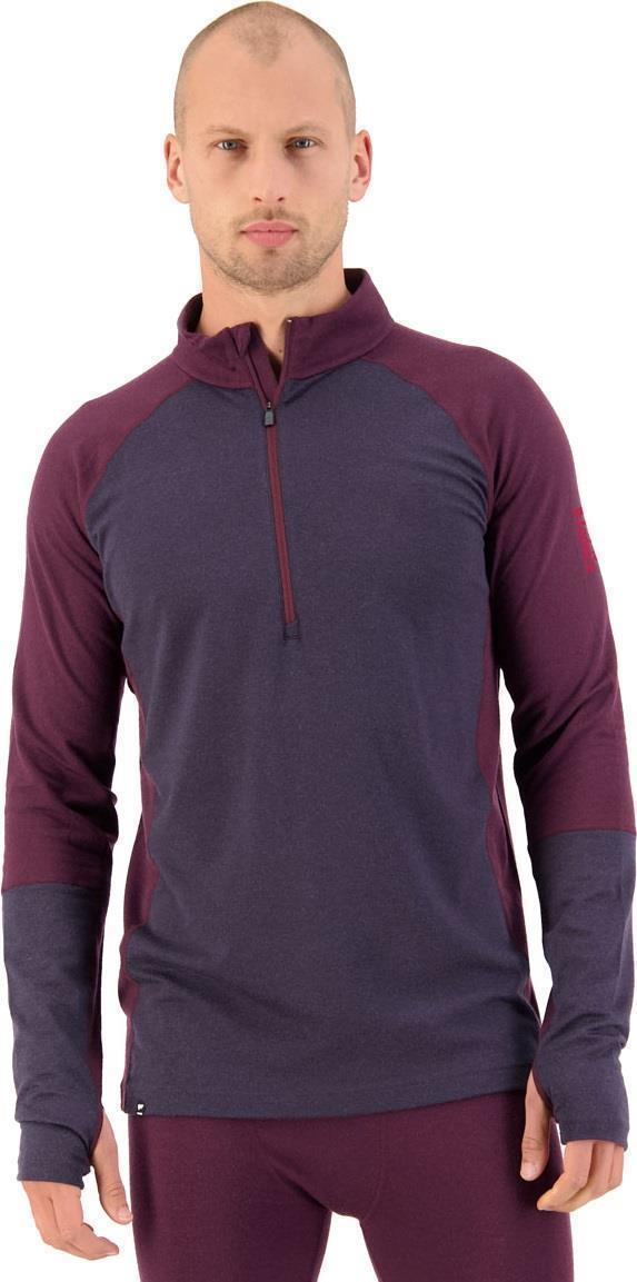 Olympus Merino Half Zip - Mens - Wine / 9 Iron 2