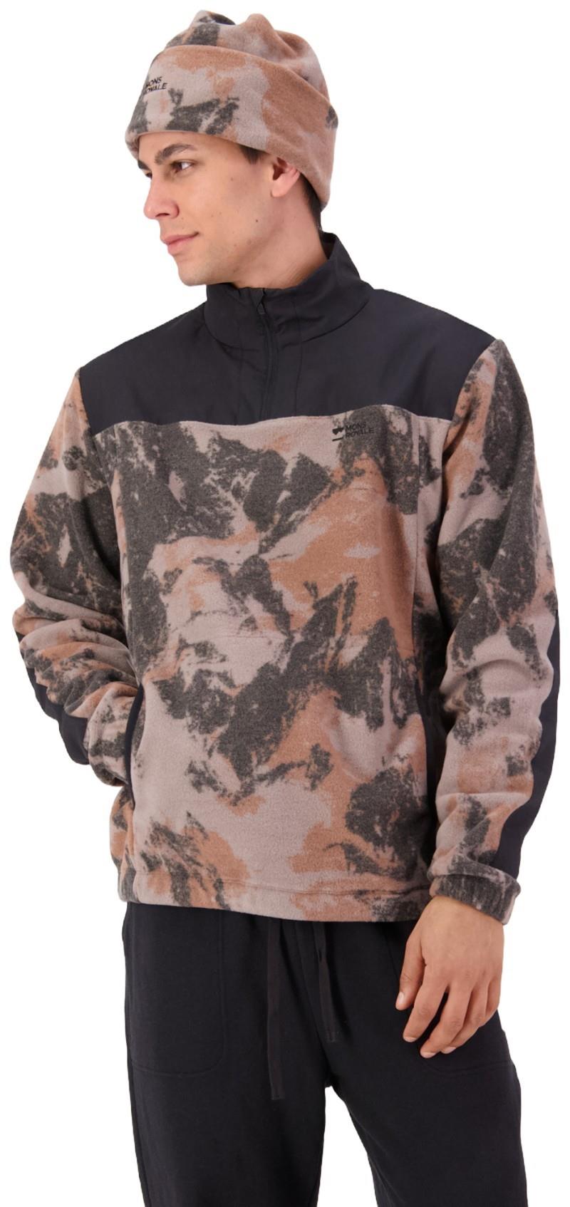 Pileup Wool Fleece 1/4 Zip - AOP - Mens - mtn camo orange 1