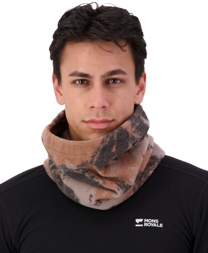 Pileup Wool Fleece Neckwarmer - AOP - mtn camo orange 1