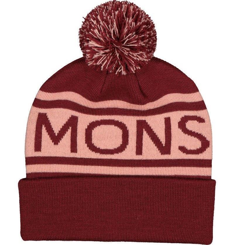 Pom Pom Beanie - Wine / Dusty Pink 1