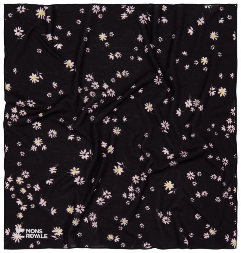 Renegade Merino Bike Bandana - black daisy 1