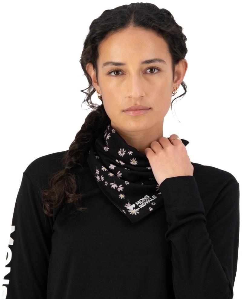Renegade Merino Bike Bandana - black daisy 1