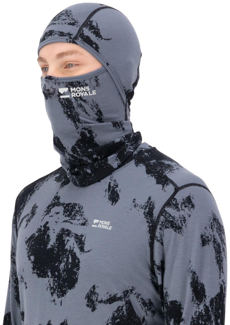 Santa Rosa Merino Balaclava - AOP - mtn pixel grey 1