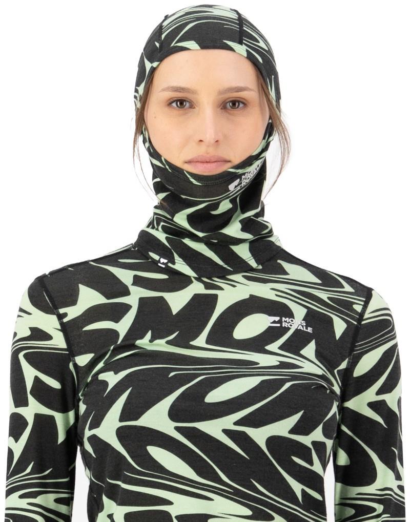 Santa Rosa Merino Balaclava - AOP - signal lost matcha 1