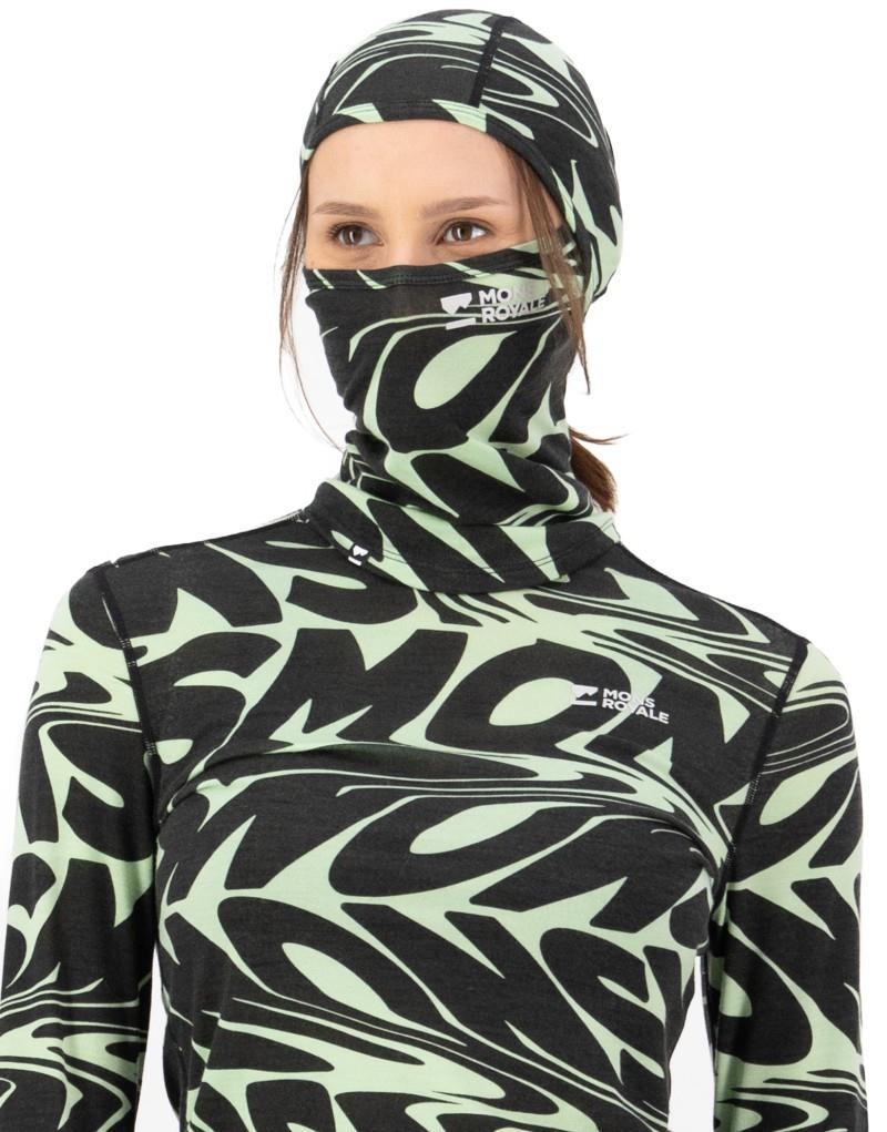 Santa Rosa Merino Balaclava - AOP - signal lost matcha 1