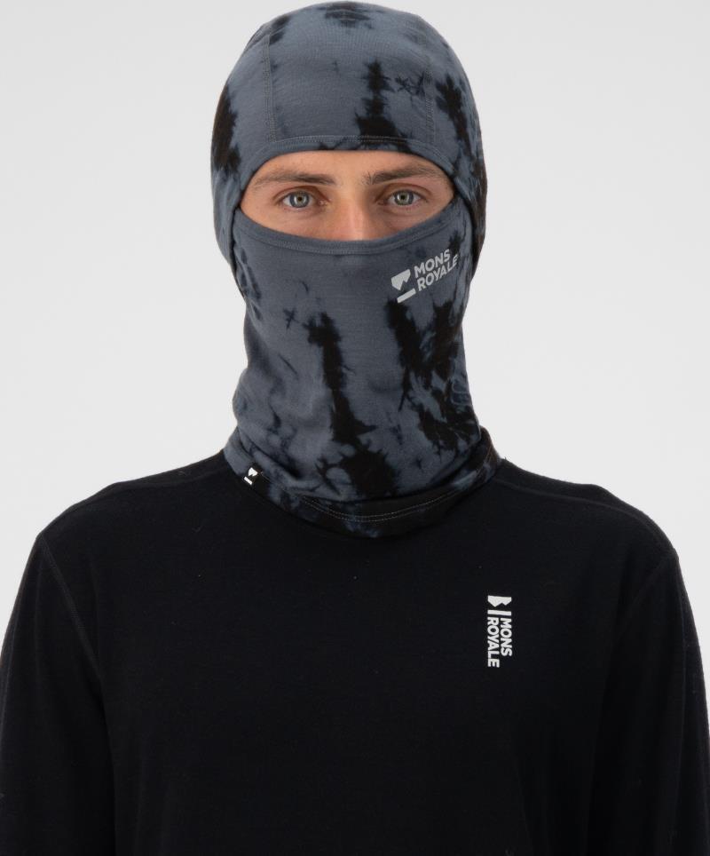 Santa Rosa Merino Flex Balaclava - Grey Tie Dye 3