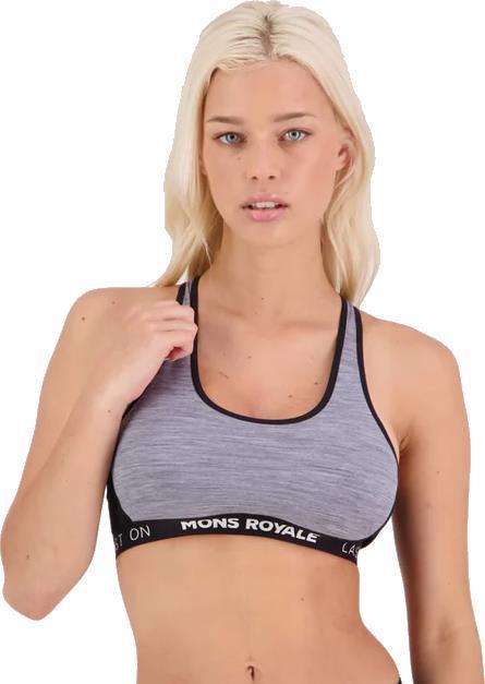 Sierra Sports Bra - AOP - Grey Heather / Black 2