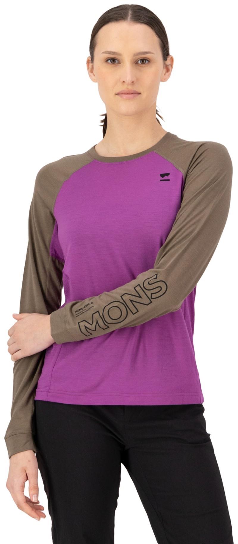 Tarn Merino LS - Womens - purple bolt / walnut 1
