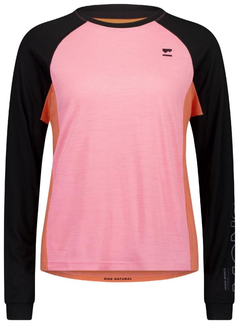 Tarn Merino LS - Womens - sun orange / flamingo / black 1