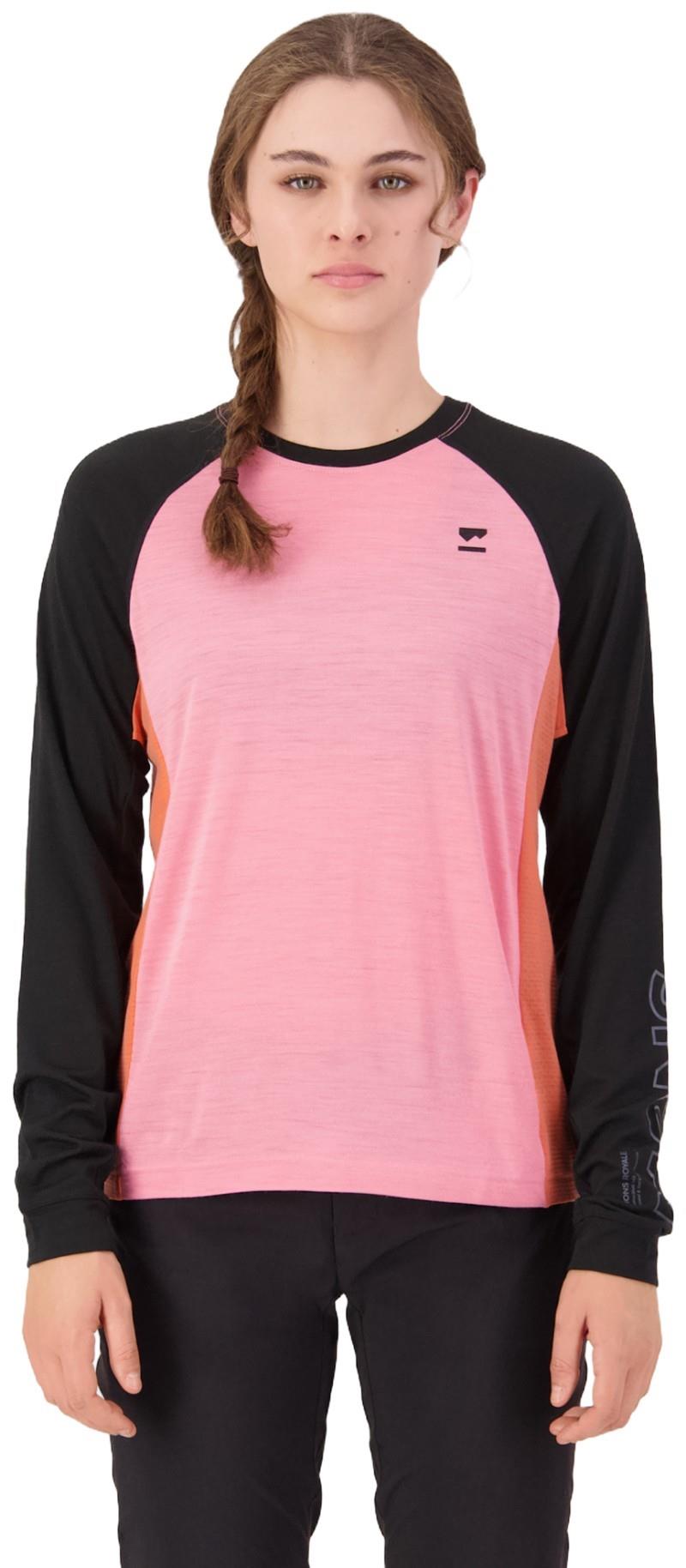 Tarn Merino LS - Womens - sun orange / flamingo / black 1