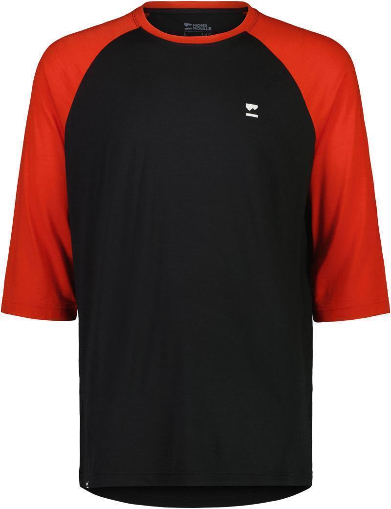 Tarn Merino Shift Raglan 3/4 - Mens - Retro Red / Black 1