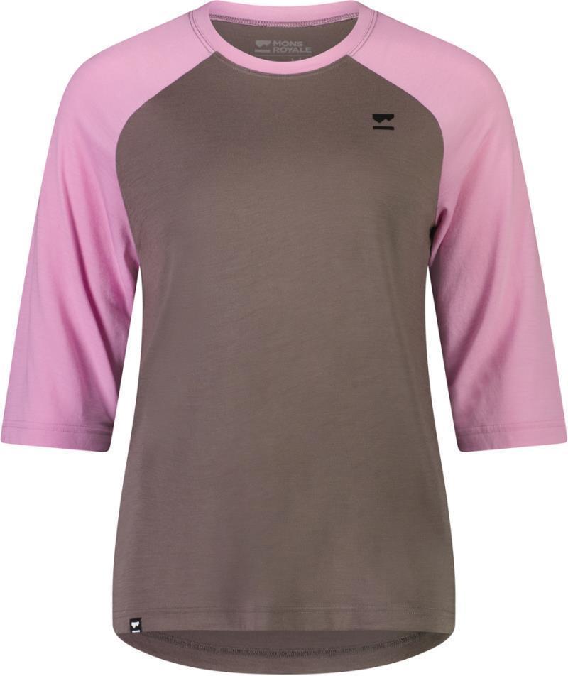 Tarn Merino Shift Raglan 3/4 - Womens - Pop Pink / Iron 1