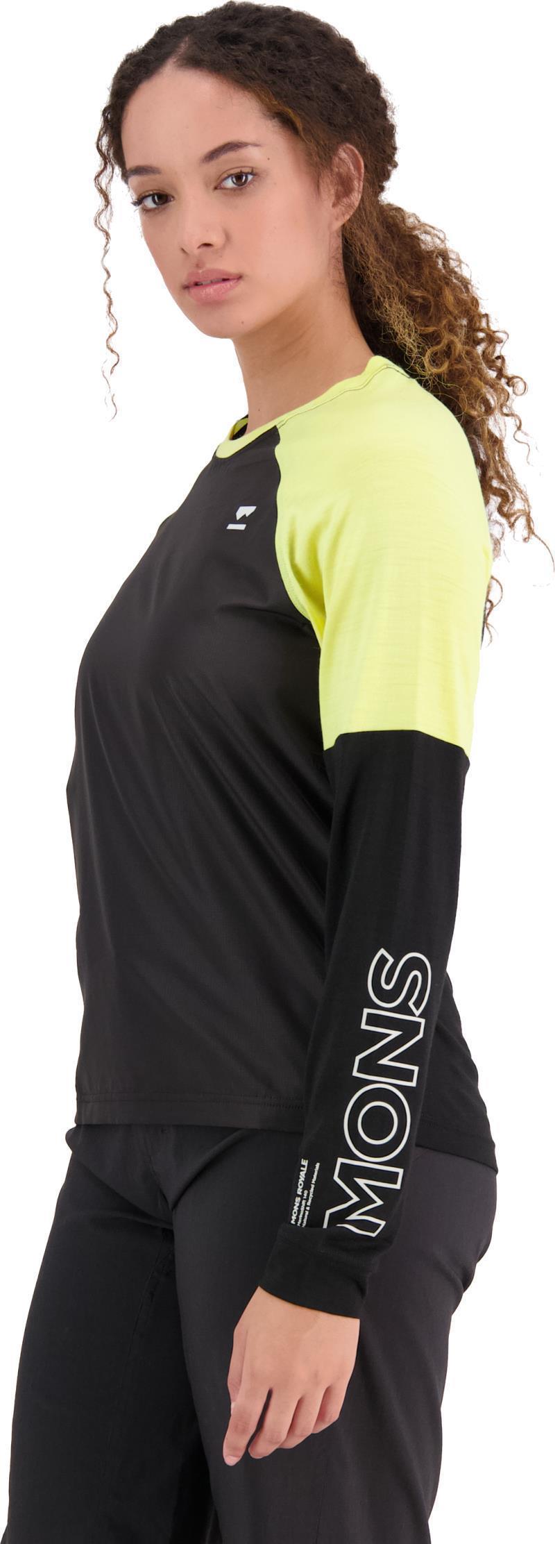 Tarn Merino Shift Wind Jersey - Womens - Black / Limelight 2