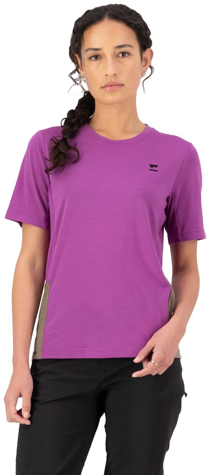 Tarn Merino T-Shirt - Womens - purple bolt / walnut 1