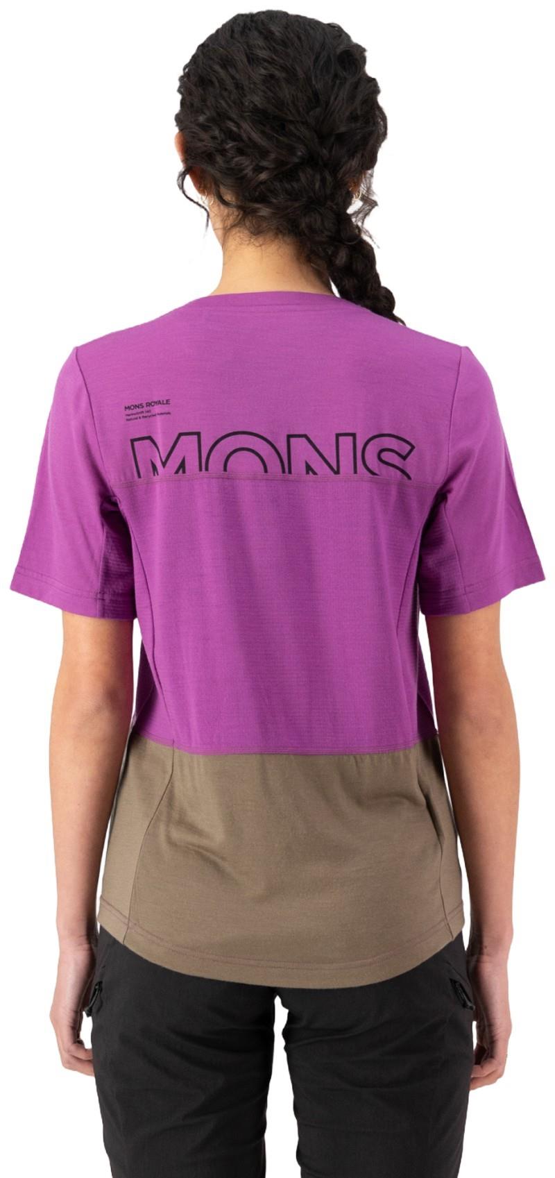 Tarn Merino T-Shirt - Womens - purple bolt / walnut 1