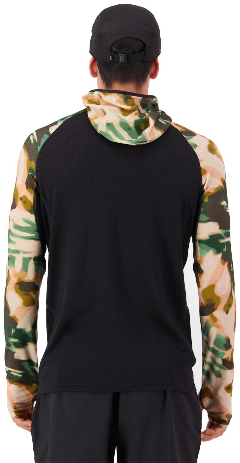Temple Merino LS Hood - AOP - Mens - bush camo / black 1
